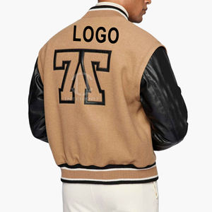 Veste universitaire personnalisée pour homme, corps en laine 400 GSM, manches en cuir véritable, broderie chenille, vestes Letterman - Product Image 4