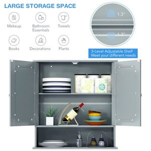 Gray Bathroom Cabinet with Mirror Furniture for Your Modern Bathroom Decor - Product Image 4