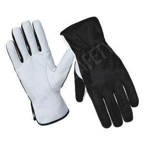 Guantes de Trabajo de Cuero de Cabra de Primera Calidad con Forro de Spandex en la Parte Posterior de la Mano, Guantes de Seguridad para Conducir - Product Image 1