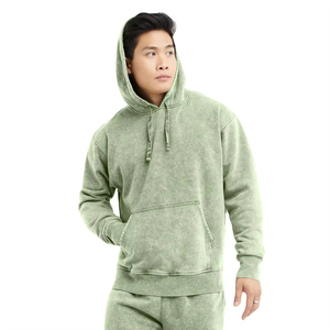 เสื้อฮู้ดดี้ผู้ชายสไตล์ล่าสุดแบบฟอกสี  ใส่สบายๆ รับผลิตแบรนด์ส่วนตัว MOQ ต่ำ เสื้อฮู้ดดี้ผู้ชายฟอกสี ไซส์ใหญ่ สำหรับใส่ในฤดูหนาว - Product Image 1
