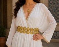 Ceinture en laiton plaqué or pour la danse du ventre, style marocain, Dubaï, mode Moyen-Orient, accessoire unisexe pour la danse du ventre, vente en gros