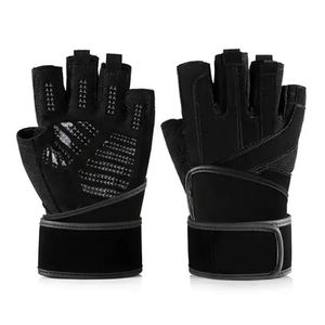 Guantes de Gimnasio de Piel de Vacuno de Medio Dedo del Fabricante OEM, Antideslizantes, con Soporte para Muñeca, Cierre de Gancho y Bucle, Protección Avanzada, Unisex, para Fitness - Product Image 5