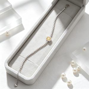 Moissanite <b>Charm</b> <b>Bracelet</b> Emerald Cut Channel Setting Geometric Design <b>Silver</b> Plated 925 <b>Silver</b> Unisex Luxury Trendy Gift Party - Product Image 3