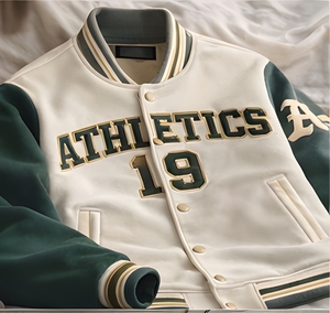 Veste universitaire en molleton filé 280 GSM de style universitaire américain haut de gamme, personnalisable avec logo, streetwear épais, veste de baseball Letterman - Product Image 5