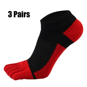 3 Pairs Ankle <b>Socks</b> 5 Toe Breathable Knitted Gray White For <b>Running</b> Adults - Product Image 2