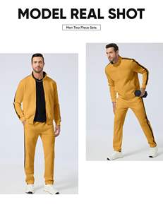 Conjunto Deportivo Personalizado al por Mayor para Hombre, Color Beige Sólido, 100% Algodón, Resistente al Viento, de Alta Calidad, con Cierre, Estilo Holgado - Product Image 5