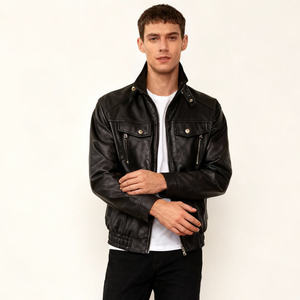 Factory Wholesale Retro Winter <b>Men</b>’s Motorcycle Workwear <b>Jacket</b> with Customizable Logo - Product Image 3
