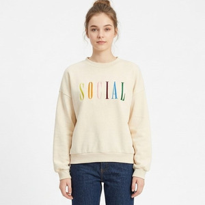 Wholesale High Quality 360 GSM Cotton Heavyweight Crewneck Custom <b>Rainbow</b> Embroidered Drop Shoulder Unisex Streetwear Sweatshirt - Product Image 6