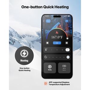 Chaussettes chauffantes alimentées par batterie 5000 mAh, rechargeables avec 4 niveaux de chauffage, contrôlées par application électrique, chaussettes de sport d'extérieur - Product Image 2