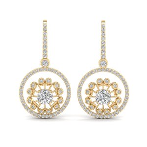 ต่างหู REYES รุ่นใหม่ล่าสุด ทองคำแท้ 14K ทรงกลม ประดับเพชรโมอิสซาไนต์ 5.2 กะรัต ดีไซน์ห้อยระย้า หรูหรา เหมาะเป็นของขวัญวันครบรอบแต่งงาน - Product Image 2