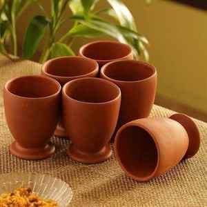 Juego de 4 piezas de Kulhad tradicional de lujo hecho a mano, de arcilla de terracota esmaltada, ecológico, con certificación CE, AL MALIK CRAFT - Product Image 2