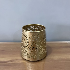 Porte-bougie en métal doré, motif découpé au laser, porte-bougie chauffe-plat décoratif, décoration de table, décoration d'intérieur - Product Image 3