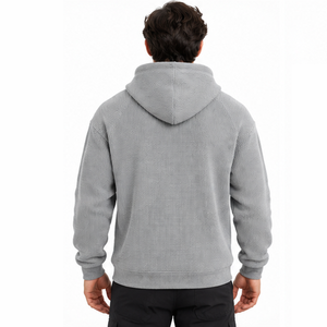 Mens Waffle Knit Hoodie Pullover <b>Long</b> Sleeve Thermal Casual Outdoor Winter Streetwear Custom Hooded <b>Sweatshirt</b> Wholesale Hoodie - Product Image 6