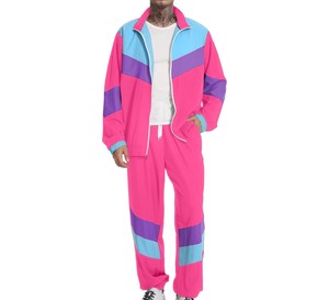 Conjunto Deportivo para Hombre con Bloques de Color, Cierre de Cremallera, Corte Holgado Informal, Pantalones Deportivos, Material de Poliéster Transpirable para Otoño - Product Image 6