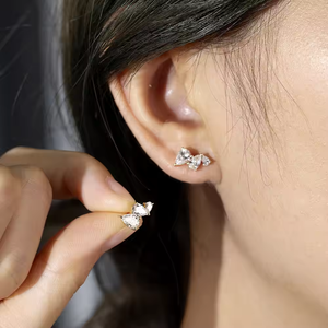 Indian Manufactured Luxury Lab Grown Diamond <b>Earrings</b> for Women Certified Brilliant Cut Sustainable Fine Available For Sale - Product Image 5