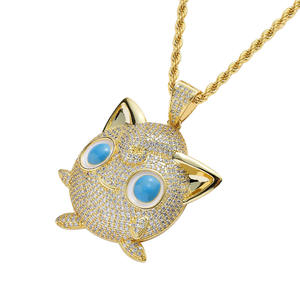 Collier pour chat mignon, bijou animalier plaqué or, pendentif charmant, style Iced Out, pour un usage quotidien - Product Image 1