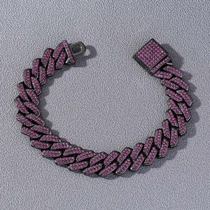 Pulsera de tenis de eslabones cubanos Miami de plata 925 con moissanita de corte brillante y engaste de garra, joyería de lujo para hombre, regalo para fiesta, diseño personalizado - Product Image 5