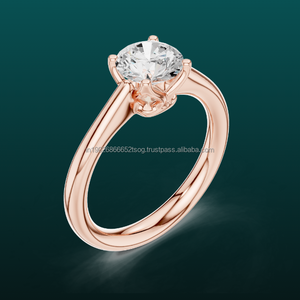 แหวนแฟชั่นสไตล์คลัสเตอร์เพชร14K พราวสำหรับงานกิจกรรม - Product Image 1