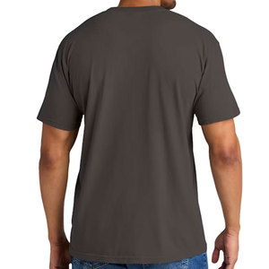 T-shirt léger en coton biologique pour homme avec étiquette personnalisée, respirant, à manches courtes, uni, streetwear, avec poche poitrine - Product Image 2