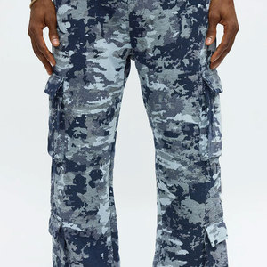 High Quality Custom Logo SDL Denim Men's Straight Jeans Pants Distressed Wash Mid Waist Casual High Street-OEM Manufacturer - Product Image 2