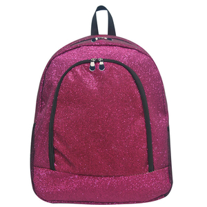 Sac à dos en polyester noir pailleté avec broderie, poche avant zippée, LOGO personnalisé, nom du coach, pour adolescents, cheerleaders, équipes de danse - Product Image 3