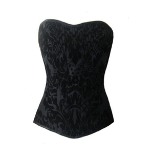 Faja Corsé Moldeadora de Terciopelo Negro para Mujer, Control Firme, Cierre de Gancho y Ojo, Control de Abdomen, Talla Adulto, Grosor Estándar - Product Image 1