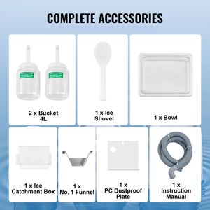 Macchina Professionale per Ghiaccio a Fiocchi in Acciaio Inox, 507LBS/24H, Tritaghiaccio Elettrico e Macchina per Coni di Neve - Product Image 6