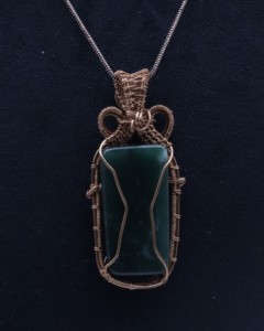 Collar de ágata natural con colgante envuelto en alambre de cobre |   Collar de Piedras Preciosas Estilo Boho Hecho a Mano - Product Image 4