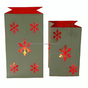 Bougeoir votif en fer décoratif pour la maison lot de 2 pièces avec fini enduit de poudre noire bougeoir décoratif votif - Product Image 1