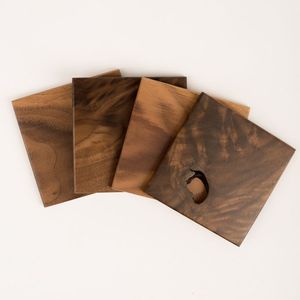 Ensemble de sous-verres en bois classiques et durables de luxe pour fête de pendaison de crémaillère, tapis à boissons en bois naturel, accessoire décoratif - Product Image 2