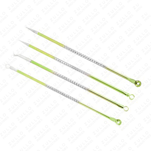 ชุดเครื่องมือสกัดสิวเสี้ยนและสิวหัวดำ สแตนเลสเกรดพรีเมียม – 4 ชิ้น OEM แบรนด์ส่วนตัว 4 ชิ้น - Product Image 5