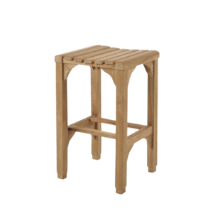 Taburete de bar sin respaldo en oferta, hecho de madera de teca con un estilo moderno y sencillo, apto para uso en exteriores, resistente a la putrefacción. - Product Image 4