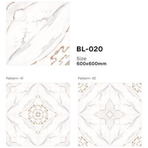 Azulejos de Porcelana Pulida Book Match de 600x600 mm, 24x24 Pulgadas, Aspecto de Mármol de Alto Brillo, Ladrillo Refractario para Exteriores, Azulejos para Baño - Product Image 2