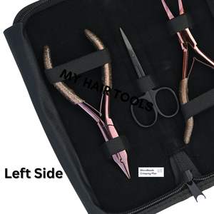 Kit d'outils professionnels pour extensions de cheveux en micro-perles or rose avec pince à ouverture de perles à double ressort, plieur de 5 pouces et mini-ciseaux - Product Image 4