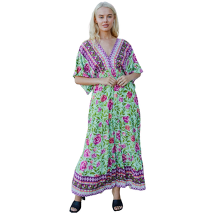 Vestido maxi bohemio para mujer, vestido festivo con estampado floral - Product Image 1