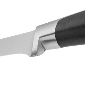 Couteaux à découper à manche noir et argenté, à bord creux, avec lame longue et étroite pour trancher la jambonnette, la viande et servir en cuisine - Product Image 3