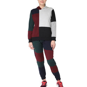 Conjunto Deportivo de Invierno para Mujer, Talla Grande, Azul, Transpirable, Poliéster/Algodón, con Capucha, Sin Mangas, Color Sólido, Pantalones Casuales para Correr - Product Image 1