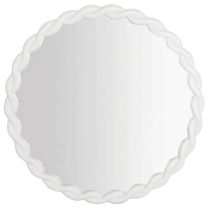 Espejo de Pared Redondo de Madera Tallada con Diseño de Cuerda, Estilo Vintage, para Sala de Estar - Product Image 1