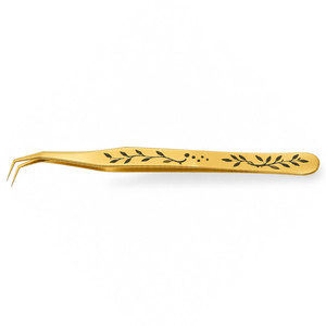 Pince à épiler professionnelle SHEARS BEAUTY en acier inoxydable, couleur or rose, design feuille de lune, pointe de précision, poignée confortable - Product Image 6