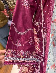 Embroidered Pure Lawn Cotton Indian Pakistani <b>Women</b> Wear Straight <b>Kurta</b> Salwar Kameez Muslim Dress Summer Collection - Product Image 4