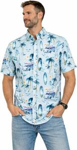 Camisa de Hombre de Manga Corta con Estampado Floral Tropical, Camisa Casual de Playa con Botones, Top Vibrante y Colorido para Verano - Product Image 3