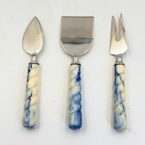 Último Diseño: Herramientas para Cortar Queso con Mango de Resina, Cuchillo de Queso de Metal, Espátulas y Juego de Esparcidores, Cubertería Pulida a Espejo para Mesa - Product Image 1