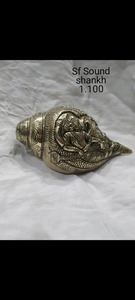 Conque Ganesha en laiton sculptée à la main, polie, objet religieux décoratif pour temple et maison, vente en gros depuis l'Inde - Product Image 2