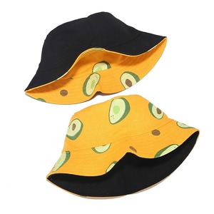 <b>Bucket</b> <b>Hat</b> Unisex Casual Spring Summer Outdoor Wear Yellow <b>Green</b> Print Cotton Canvas Style - Product Image 2