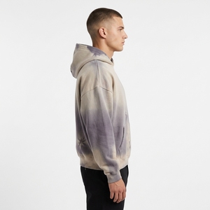 Sweat-shirt à capuche tie-dye personnalisé pour homme, coupe oversize, dégradé de couleurs, en coton French Terry, décontracté, automne, avec poches effet usé - Product Image 3