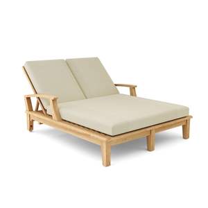 Chaise longue double en teck massif Resort Signature pour villas exclusives en bord de mer - Product Image 1