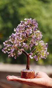 Agate Améthyste Pierre Précieuse 300 Perles Base en Bois Fait Main Thème Mascotte Décoration Arbre Pot de Fleurs Pierres Naturelles Vente en Gros AMAYRA CRYSTALS - Product Image 2