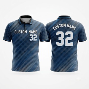 Custom Geometric Pattern Men's <b>Polo</b> Shirt Short Sleeve Blue <b>Orange</b> Digital Printed Sporty Quick Dry Team Uniform Apparel - Product Image 3
