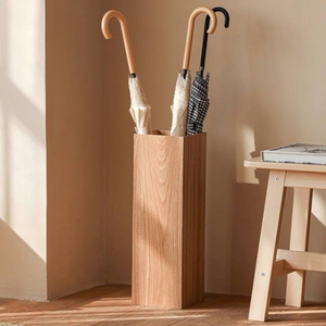 Porta Paraguas de Madera de Acacia, Soporte para Paraguas de Madera Natural, Caja Porta Paraguas de Madera Moderna Hecha a Mano - Product Image 2