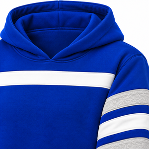 Sudadera con Capucha Azul Rey para Hombre Phi Beta Sigma con Bordado del Escudo, Cuello con Cordones, Mangas a Rayas y Bolsillo Canguro - Fraternidad - Product Image 6